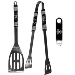 Oakland Raiders 2 pc BBQ Set and Bottle Opener - Siskiyou Buckle