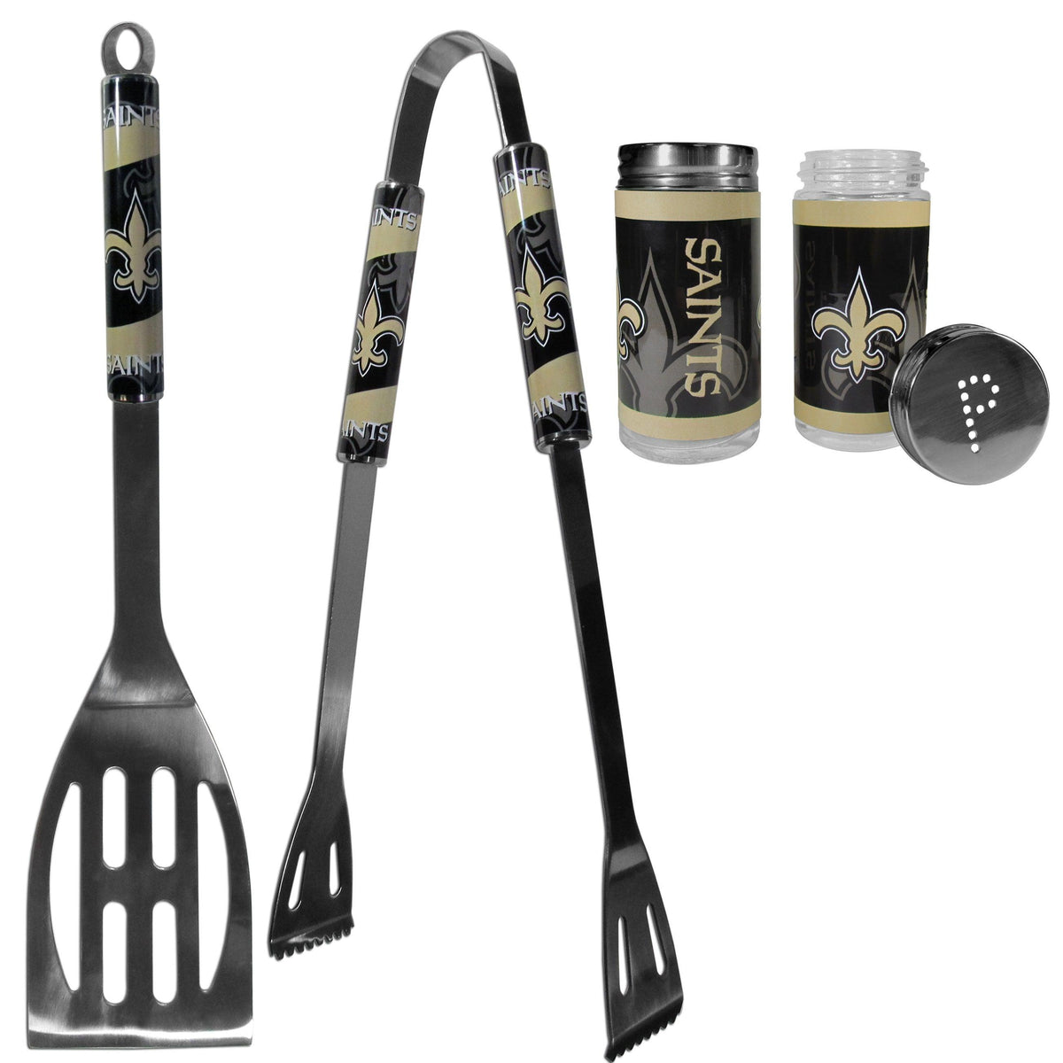 New Orleans Saints 2pc BBQ Set with Tailgate Salt & Pepper Shakers - Flyclothing LLC