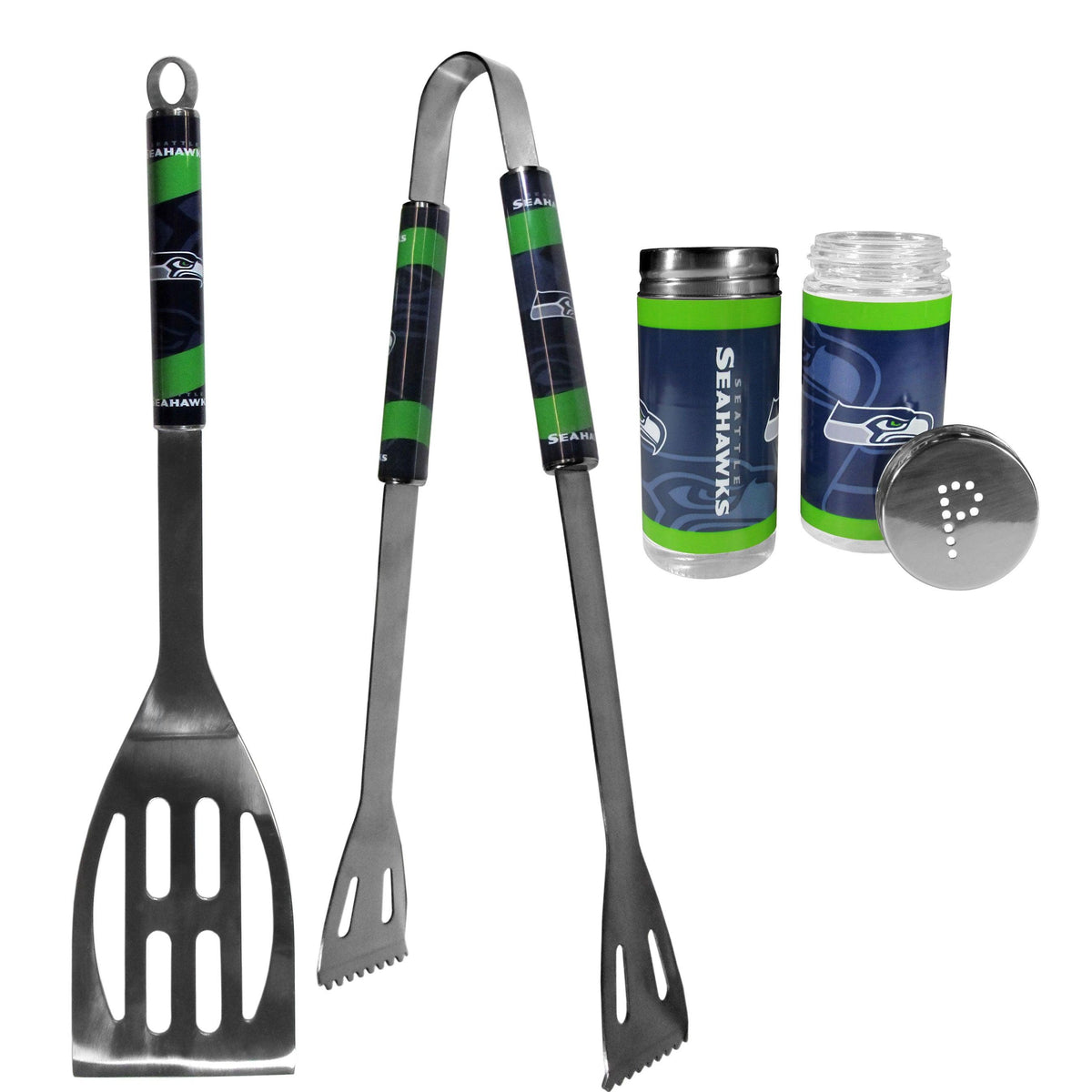 Seattle Seahawks 2pc BBQ Set with Tailgate Salt & Pepper Shakers - Flyclothing LLC