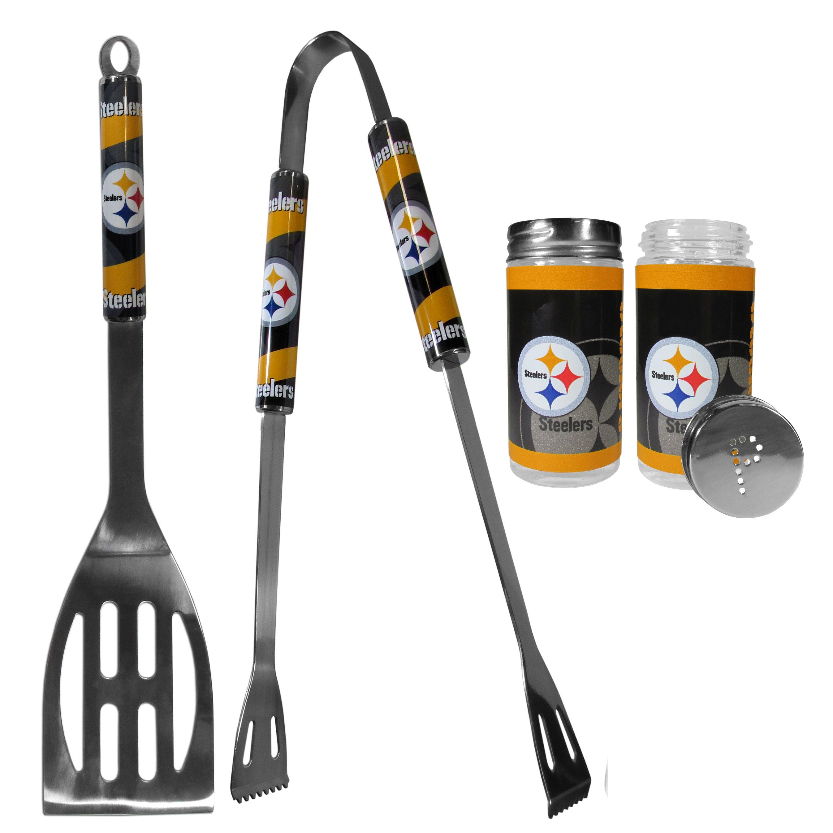 Pittsburgh Steelers 2pc BBQ Set with Tailgate Salt & Pepper Shakers - Flyclothing LLC