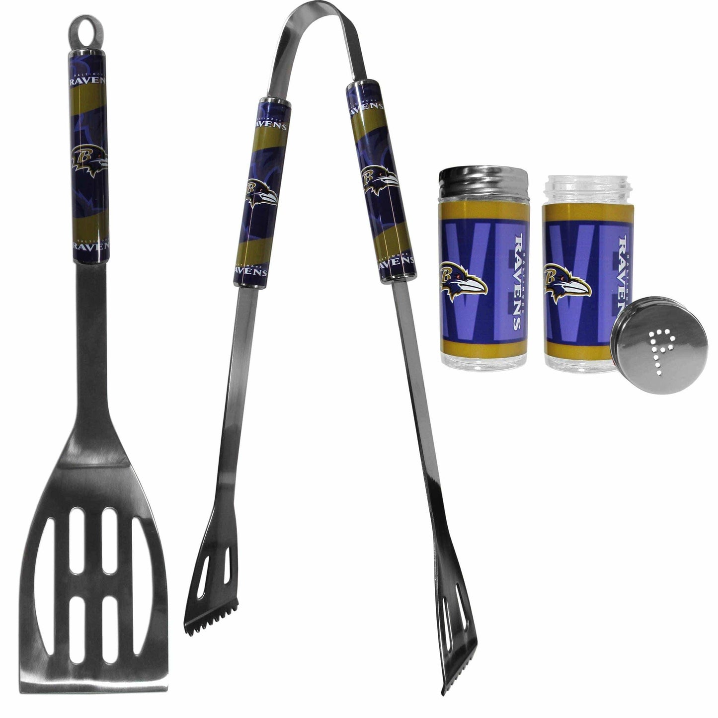 Baltimore Ravens 2pc BBQ Set with Tailgate Salt & Pepper Shakers - Siskiyou Buckle - Flyclothing LLC