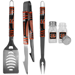 Cincinnati Bengals 3 pc Tailgater BBQ Set and Salt and Pepper Shakers - Flyclothing LLC