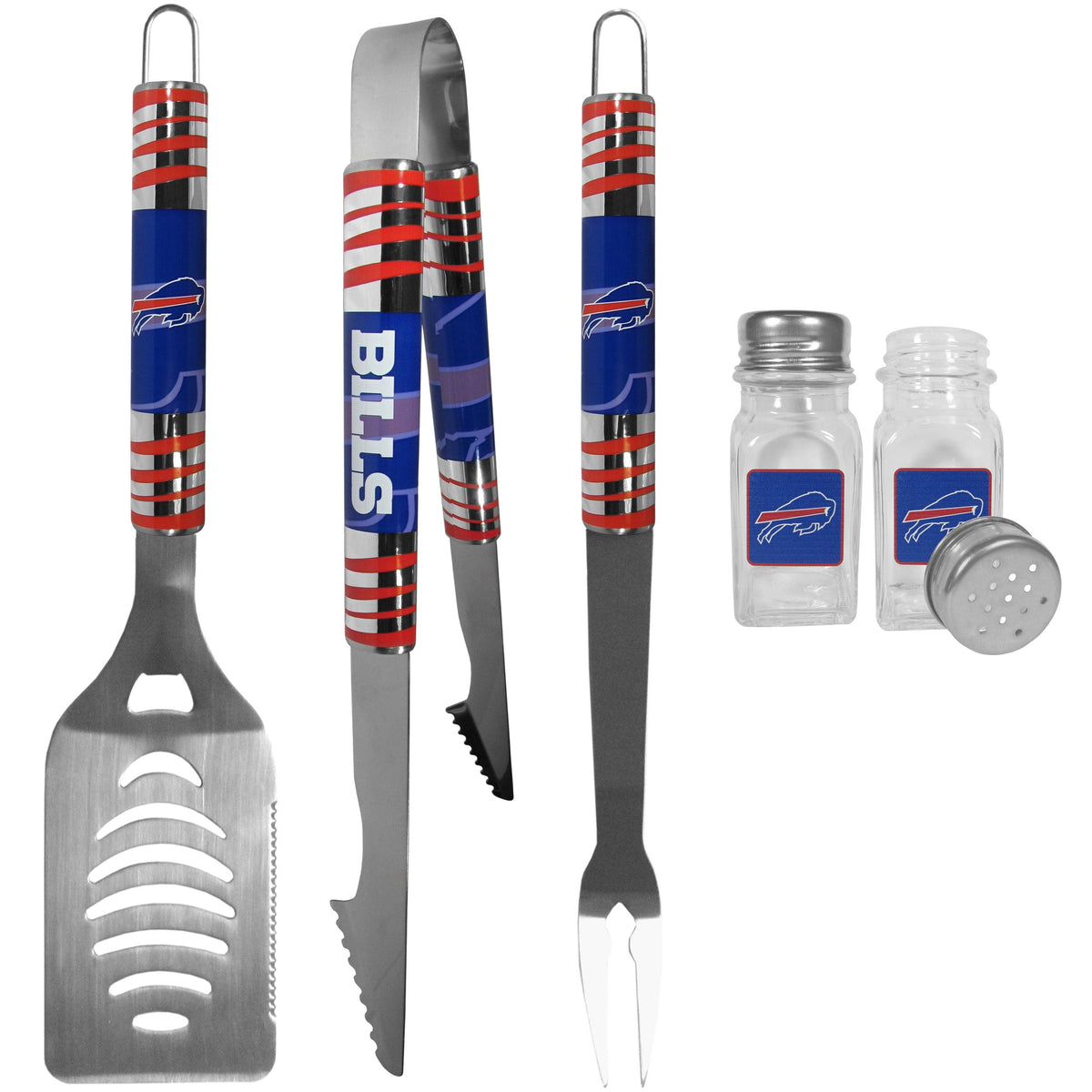 Buffalo Bills 3 pc Tailgater BBQ Set and Salt and Pepper Shakers - Flyclothing LLC