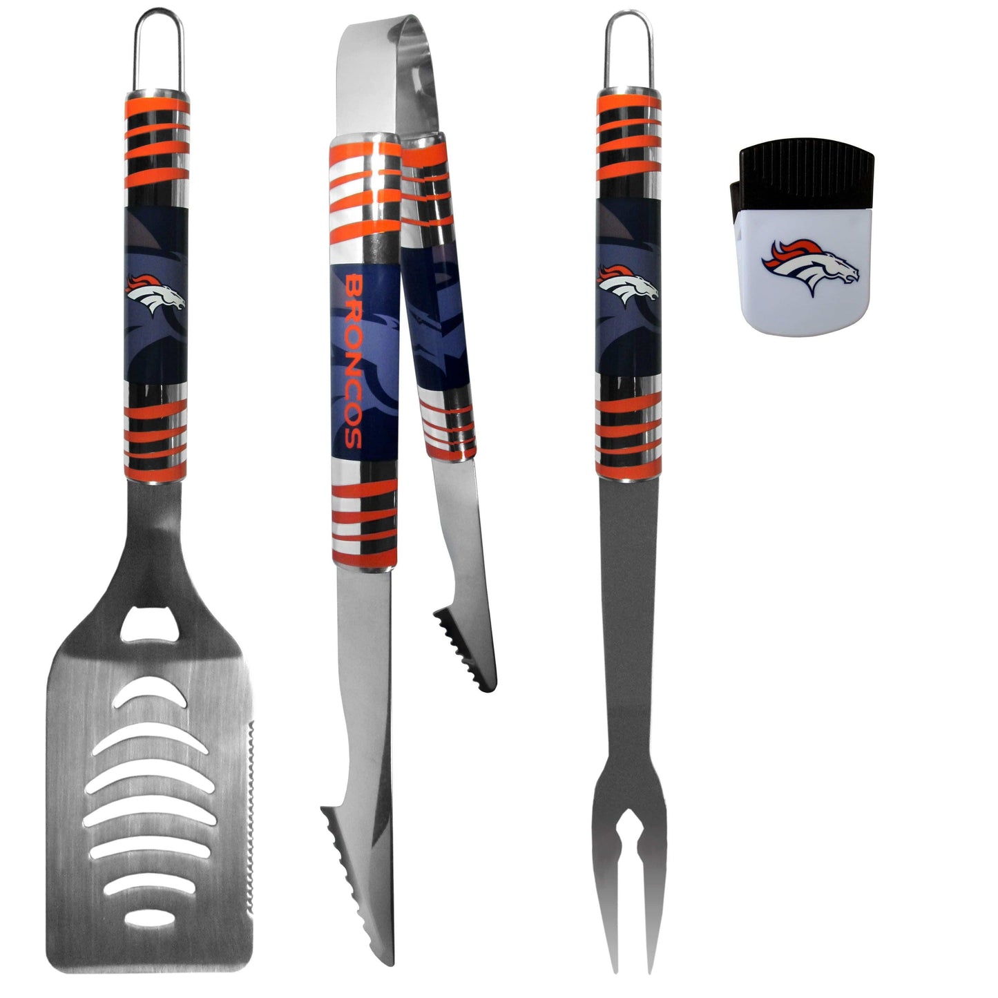 Denver Broncos 3 pc BBQ Set and Chip Clip - Siskiyou Buckle - Flyclothing LLC