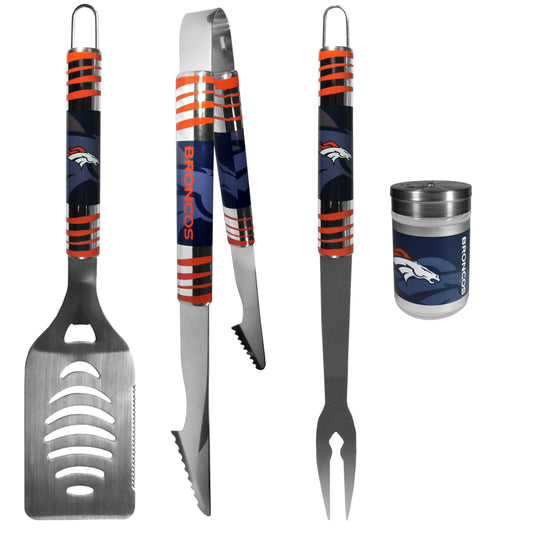 Denver Broncos 3 pc Tailgater BBQ Set and Season Shaker - Flyclothing LLC