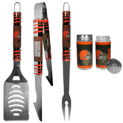 Cleveland Browns 3 pc Tailgater BBQ Set and Salt and Pepper Shaker Set - Flyclothing LLC