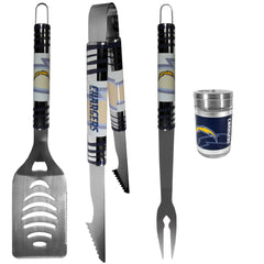 Los Angeles Chargers 3 pc Tailgater BBQ Set and Season Shaker - Flyclothing LLC