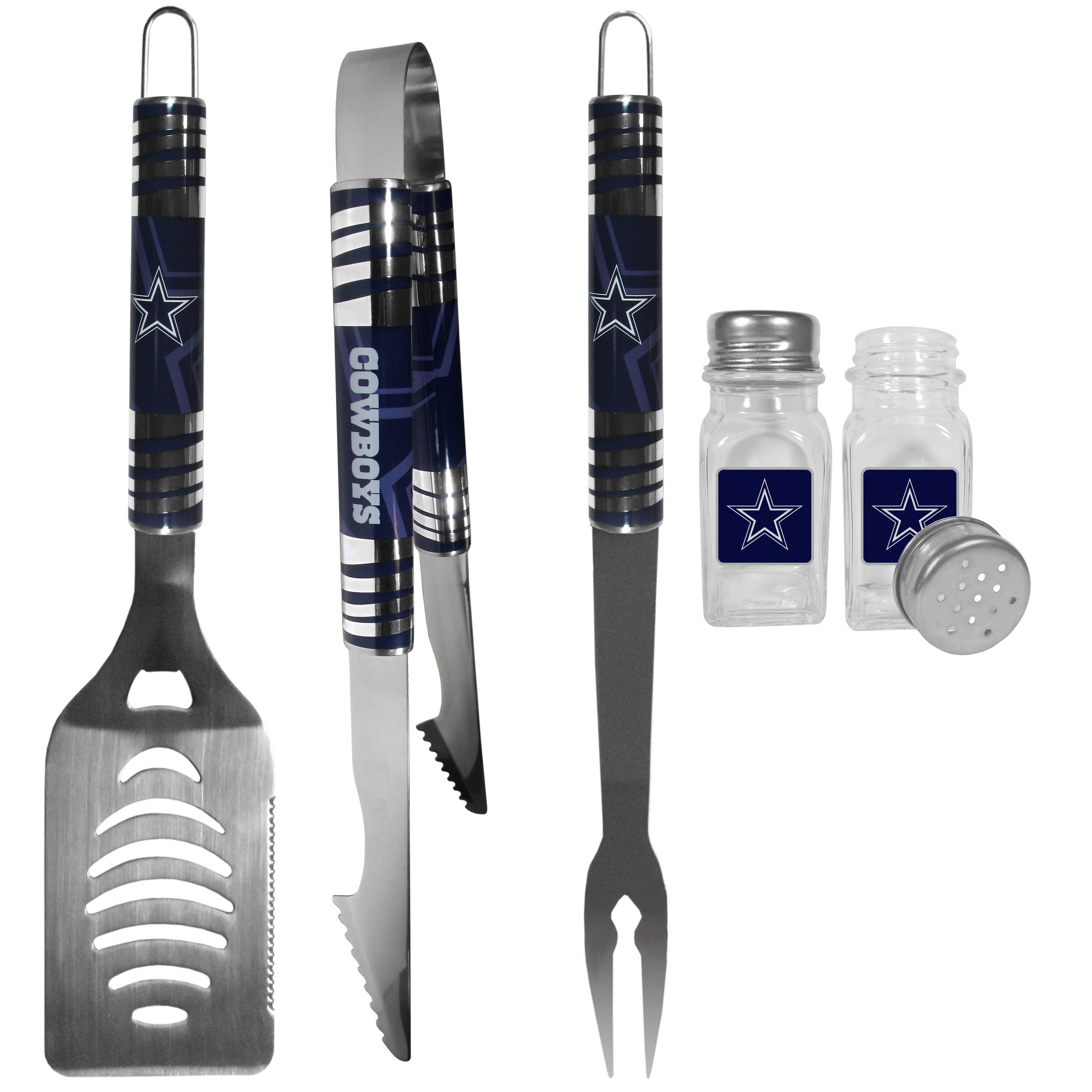 Dallas Cowboys 3 pc Tailgater BBQ Set and Salt and Pepper Shakers - Flyclothing LLC