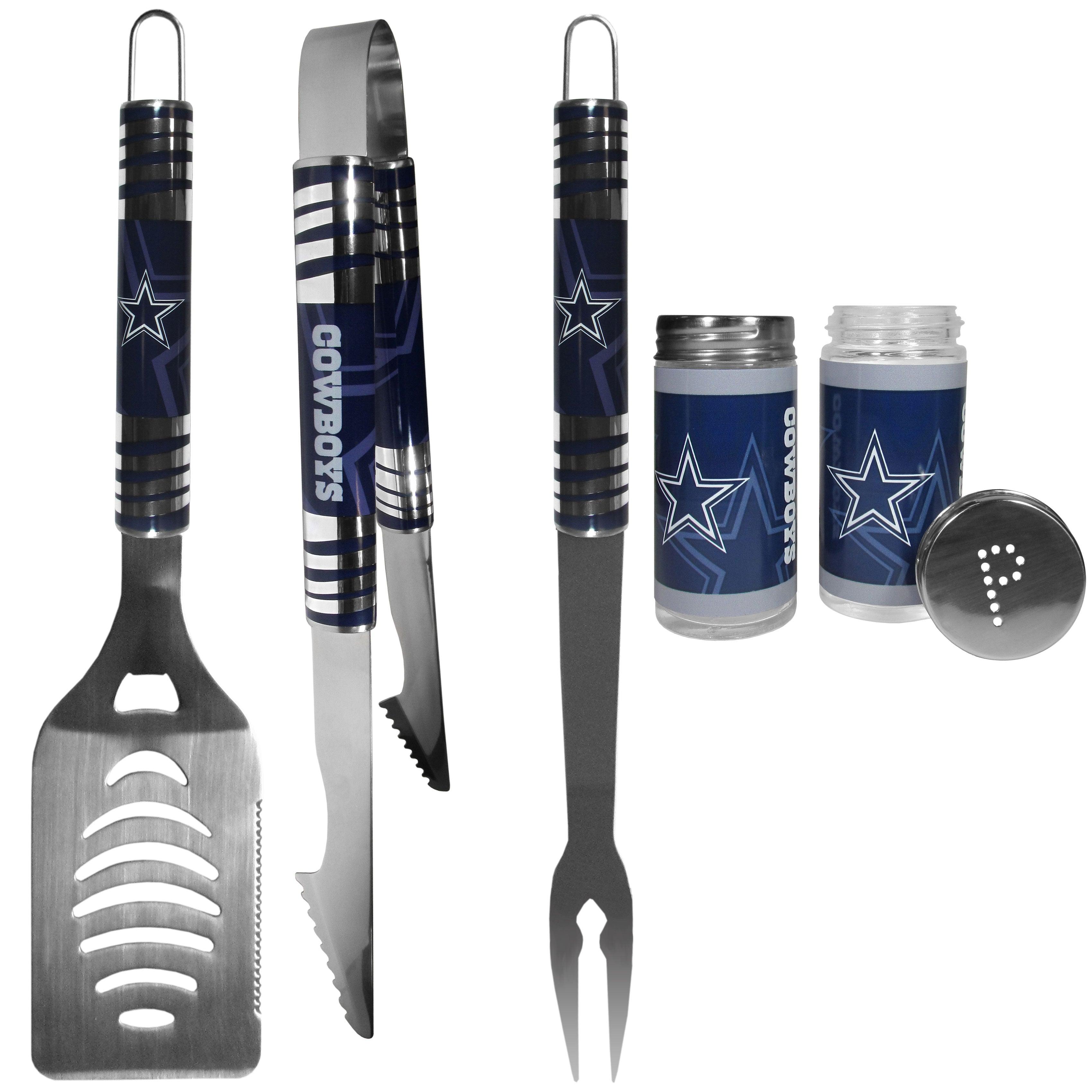 Dallas Cowboys 3 pc Tailgater BBQ Set and Salt and Pepper Shaker Set - Flyclothing LLC