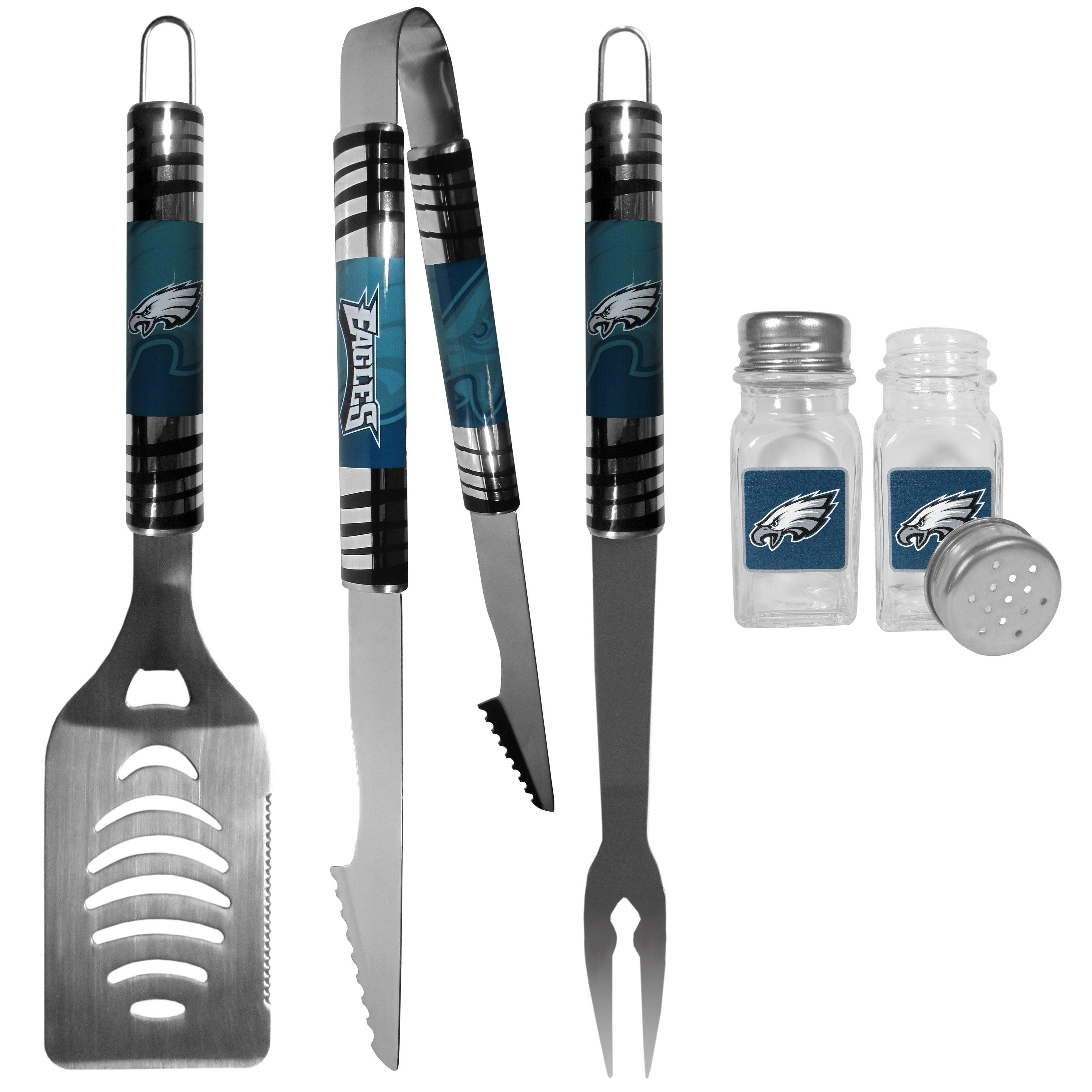 Philadelphia Eagles 3 pc Tailgater BBQ Set and Salt and Pepper Shakers - Flyclothing LLC