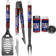 New York Giants 3 pc Tailgater BBQ Set and Salt and Pepper Shaker Set - Flyclothing LLC
