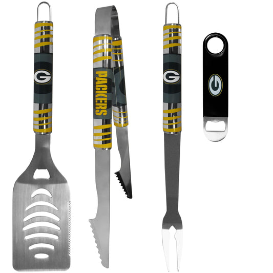 Green Bay Packers 3 pc BBQ Set and Bottle Opener - Flyclothing LLC