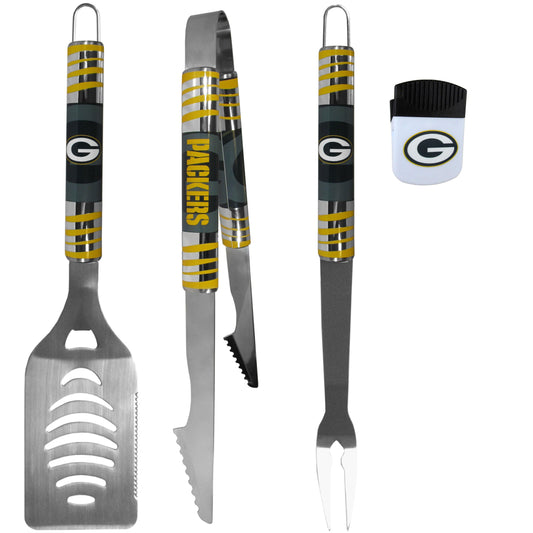 Green Bay Packers 3 pc BBQ Set and Chip Clip - Flyclothing LLC