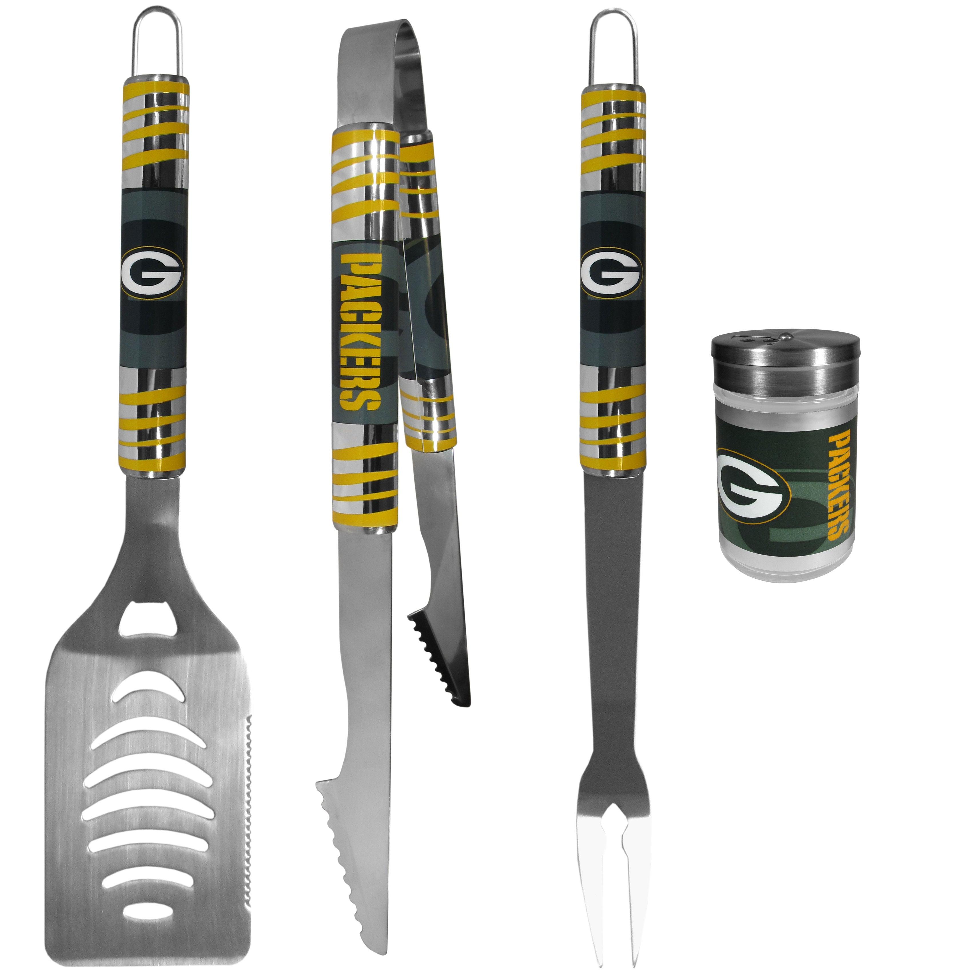 Green Bay Packers 3 pc Tailgater BBQ Set and Season Shaker - Flyclothing LLC