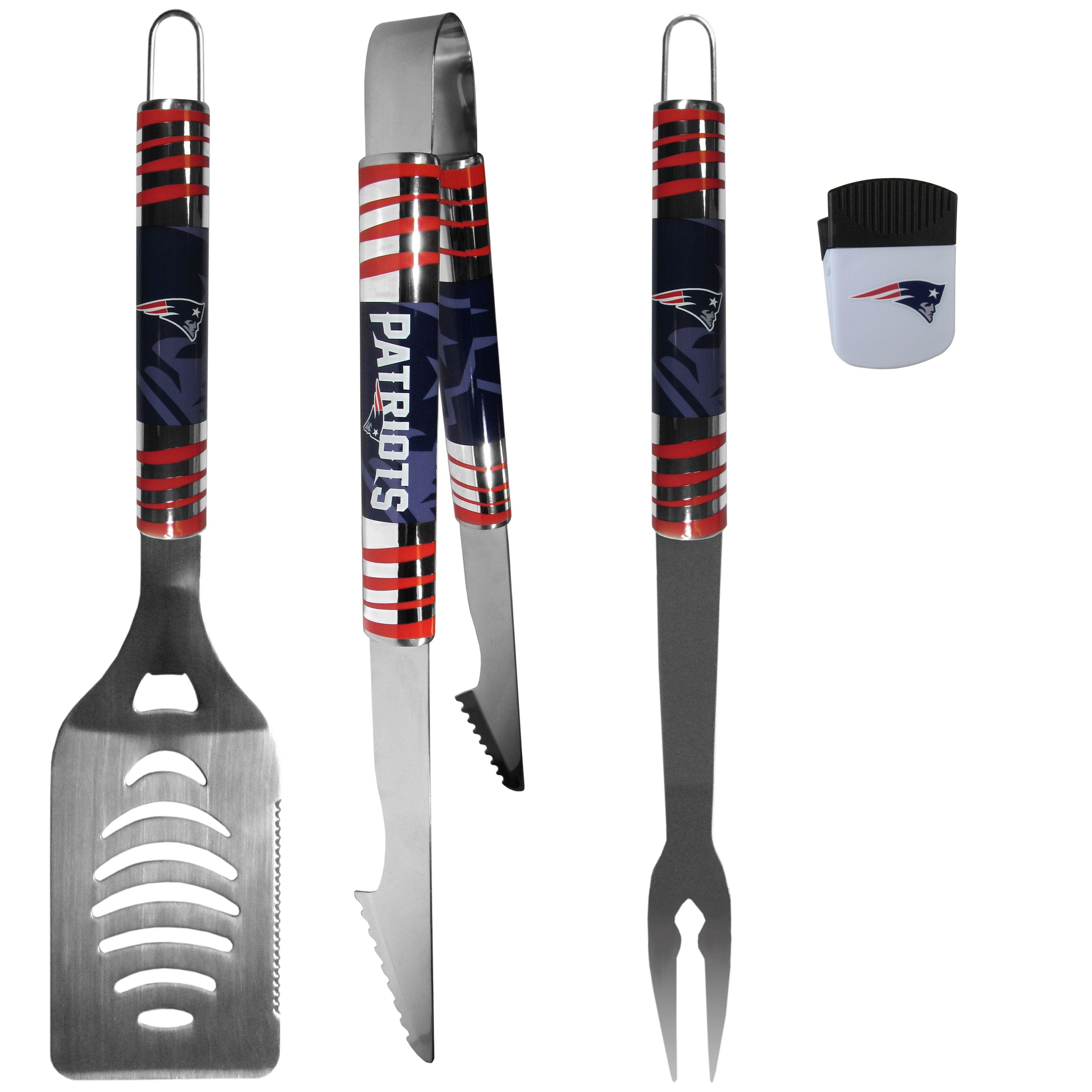 New England Patriots 3 pc BBQ Set and Chip Clip - Flyclothing LLC
