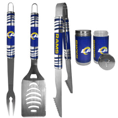 Los Angeles Rams 3 pc Tailgater BBQ Set and Salt and Pepper Shaker Set - Flyclothing LLC