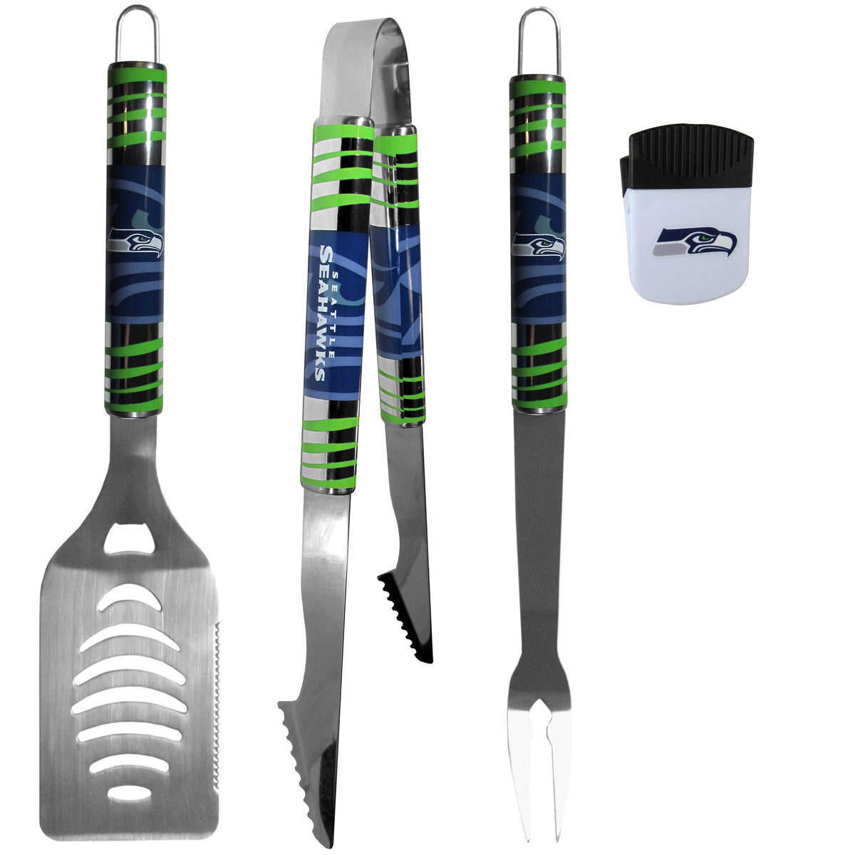 Seattle Seahawks 3 pc BBQ Set and Chip Clip - Flyclothing LLC