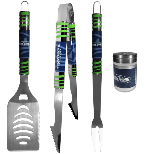 Seattle Seahawks 3 pc Tailgater BBQ Set and Season Shaker - Flyclothing LLC