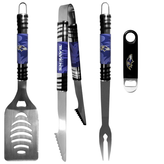 Baltimore Ravens 3 pc BBQ Set and Bottle Opener - Siskiyou Buckle