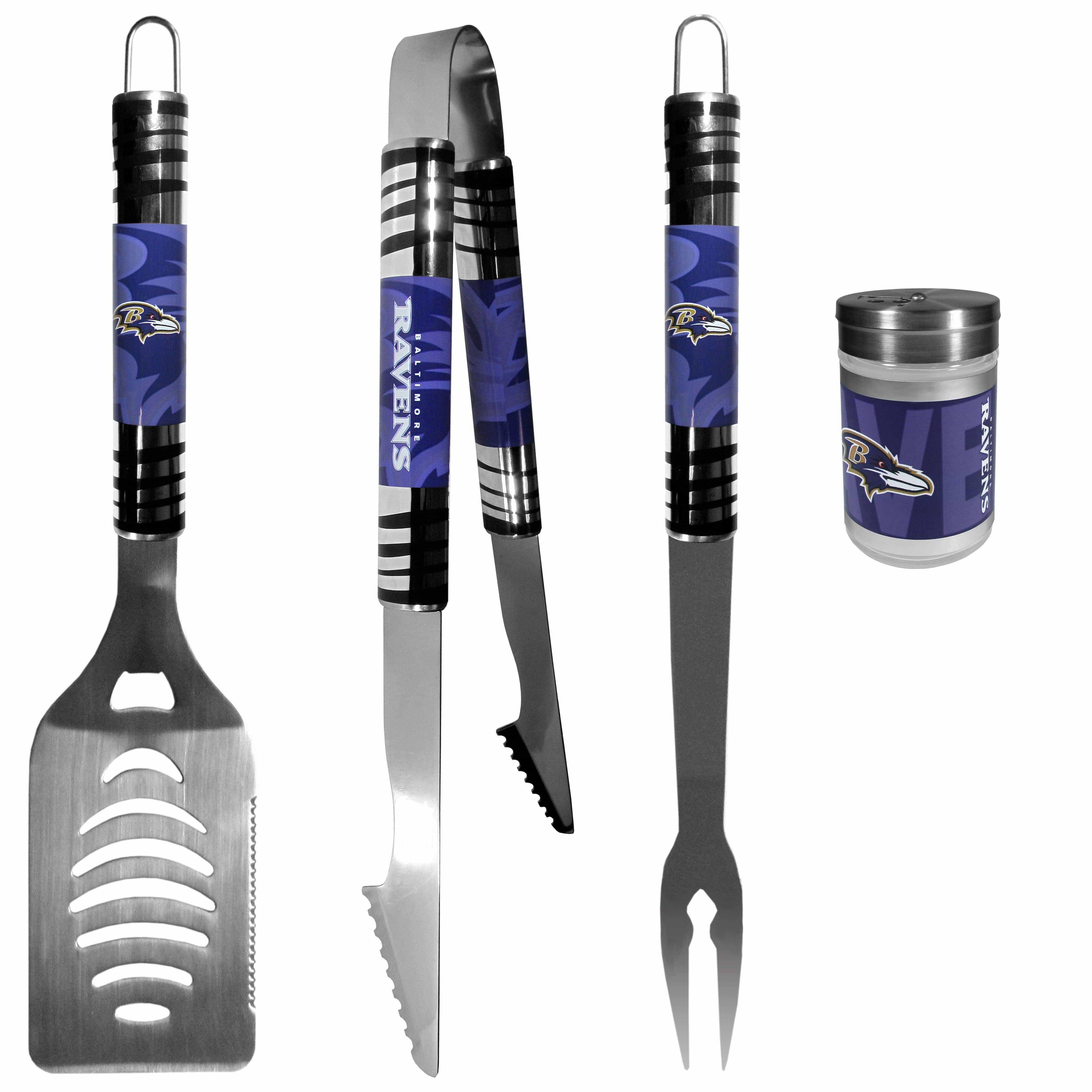 Baltimore Ravens 3 pc Tailgater BBQ Set and Season Shaker - Siskiyou Buckle