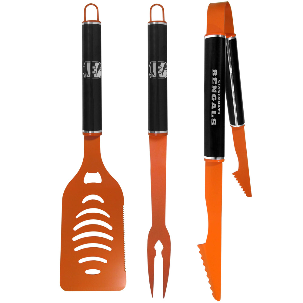 Cincinnati Bengals 3 pc Color and Black BBQ Set - Siskiyou Buckle