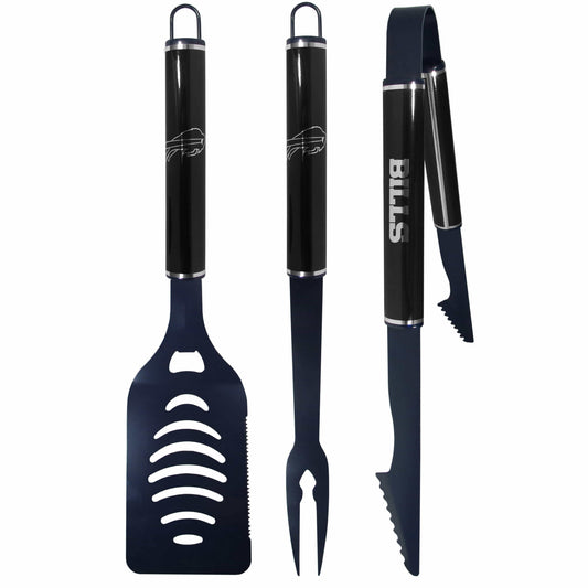 Buffalo Bills 3 pc Color and Black BBQ Set - Siskiyou Buckle