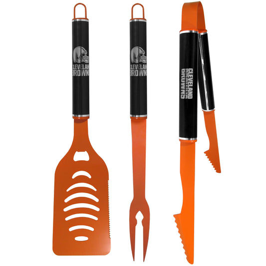 Cleveland Browns 3 pc Color and Black BBQ Set - Siskiyou Buckle