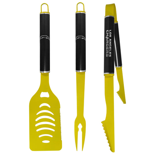 Los Angeles Chargers 3 pc Color and Black BBQ Set - Siskiyou Buckle