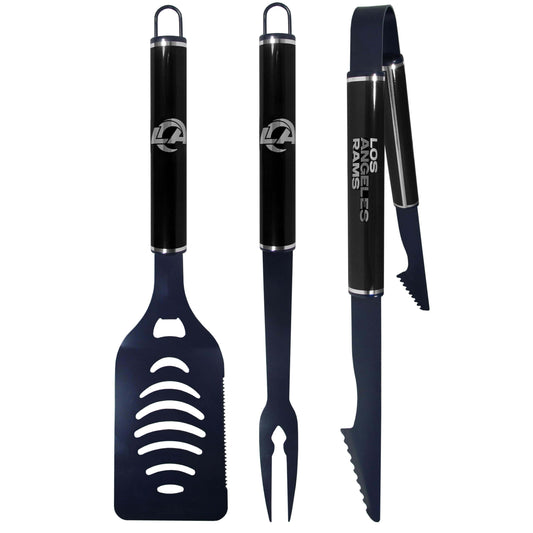 Los Angeles Rams 3 pc Color and Black BBQ Set - Siskiyou Buckle