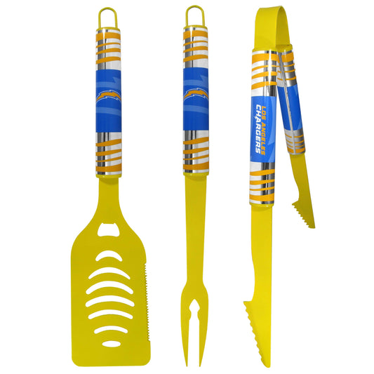 Los Angeles Chargers 3 pc Color BBQ Tool Set - Siskiyou Buckle