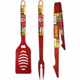 Kansas City Chiefs 3 pc Color BBQ Tool Set - Kansas City Chiefs