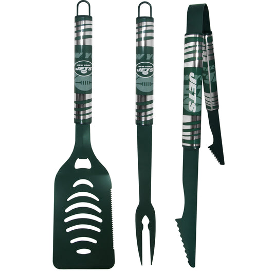 New York Jets 3 pc Color BBQ Tool Set