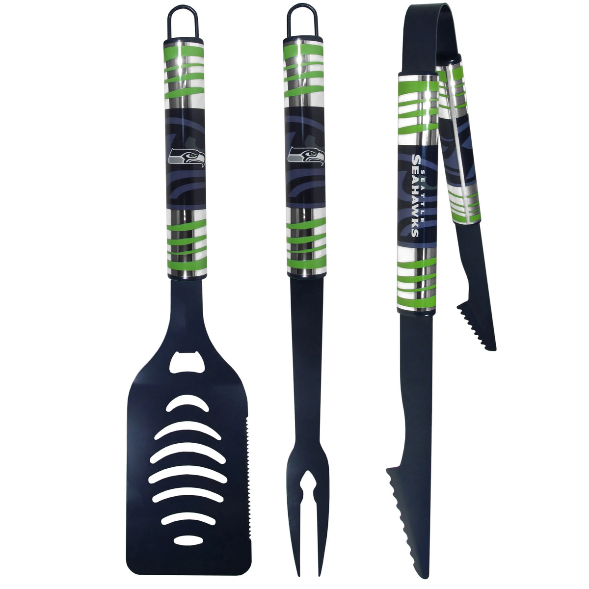 Seattle Seahawks 3 pc Color BBQ Tool Set - Flyclothing LLC