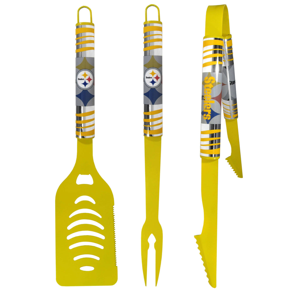 Pittsburgh Steelers 3 pc Color BBQ Tool Set - Siskiyou Buckle