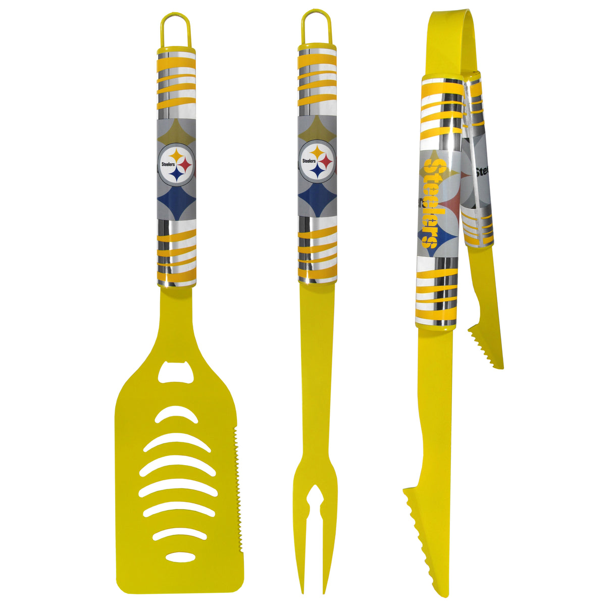 Pittsburgh Steelers 3 pc Color BBQ Tool Set