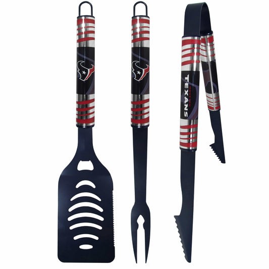 Houston Texans 3 pc Color BBQ Tool Set - Siskiyou Buckle