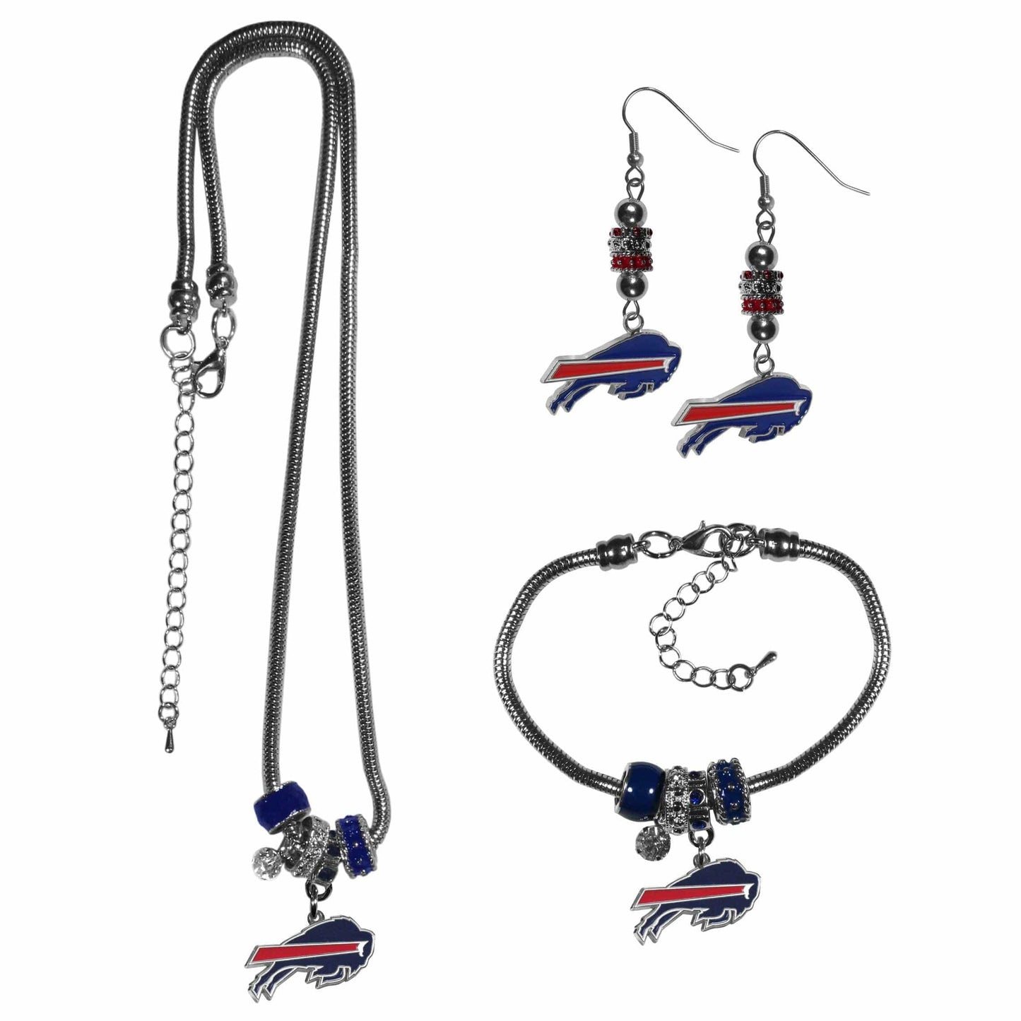 Buffalo Bills Euro Bead Jewelry 3 piece Set - Siskiyou Buckle - Flyclothing LLC