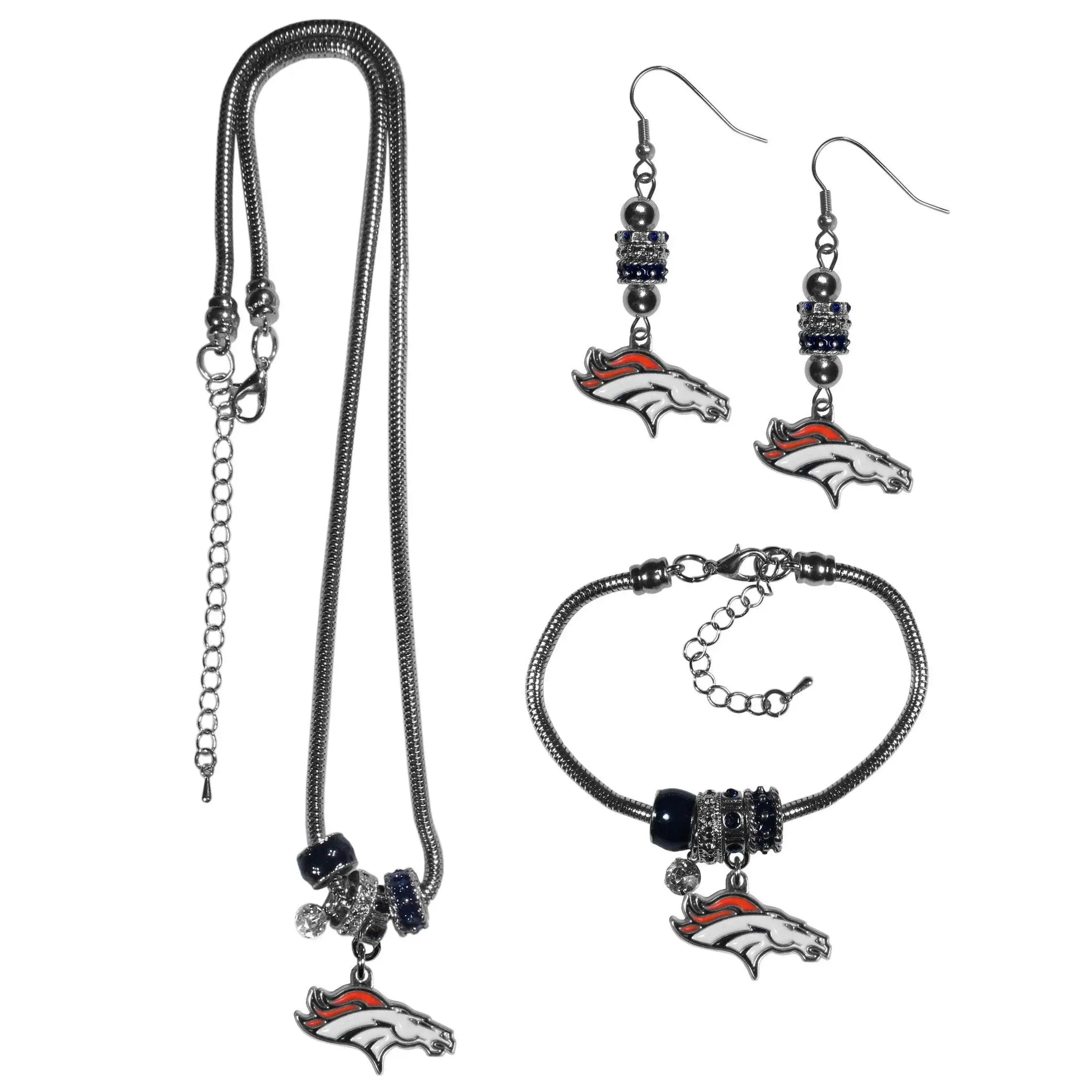Denver Broncos Euro Bead Jewelry 3 piece Set - Siskiyou Buckle - Flyclothing LLC