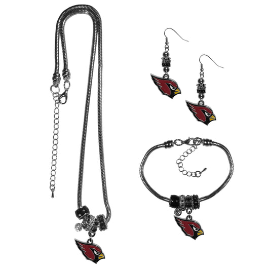 Arizona Cardinals Euro Bead Jewelry 3 piece Set - Flyclothing LLC