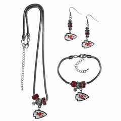 Kansas City Chiefs Euro Bead Jewelry 3 piece Set - Kansas City Chiefs