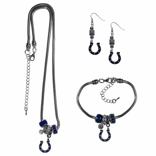 Indianapolis Colts Euro Bead Jewelry 3 piece Set - Siskiyou Buckle