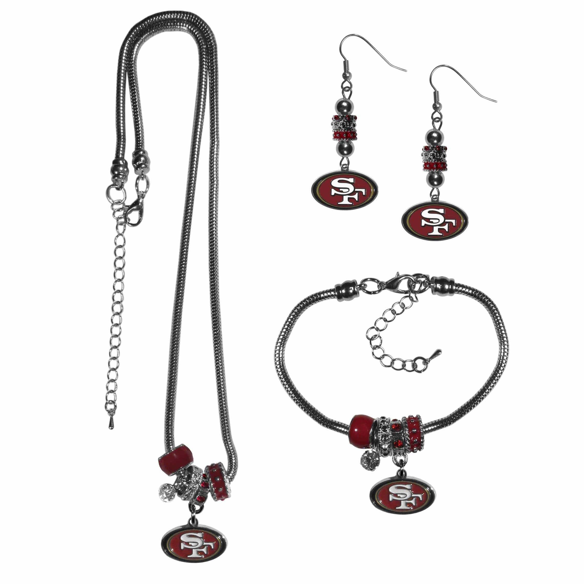 San Francisco 49ers Euro Bead Jewelry 3 piece Set - Siskiyou Buckle