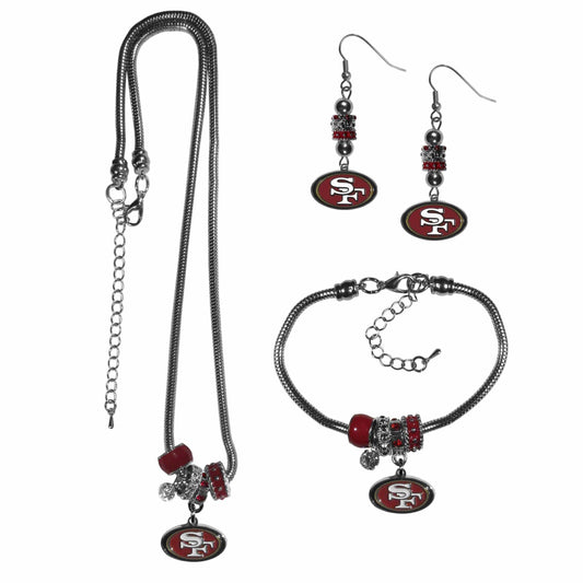 San Francisco 49ers Euro Bead Jewelry 3 piece Set - Siskiyou Buckle