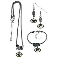 Green Bay Packers Euro Bead Jewelry 3 piece Set - Siskiyou Buckle