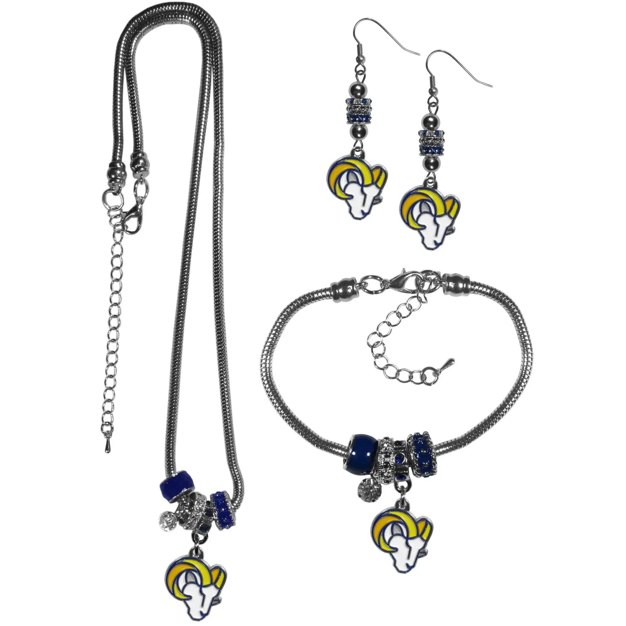 Los Angeles Rams Euro Bead Jewelry 3 piece Set - Siskiyou Buckle - Flyclothing LLC
