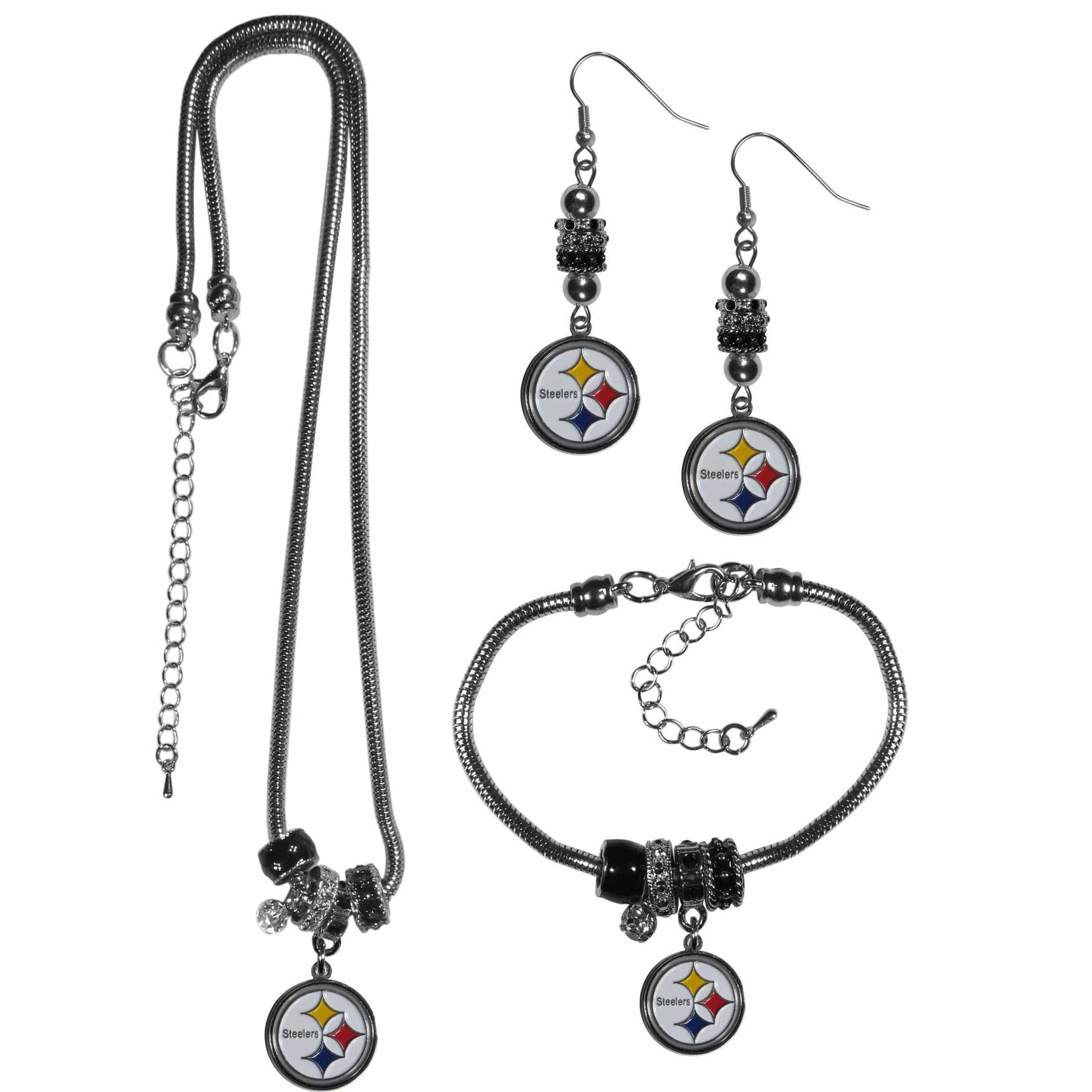 Pittsburgh Steelers Euro Bead Jewelry 3 piece Set - Siskiyou Buckle - Flyclothing LLC
