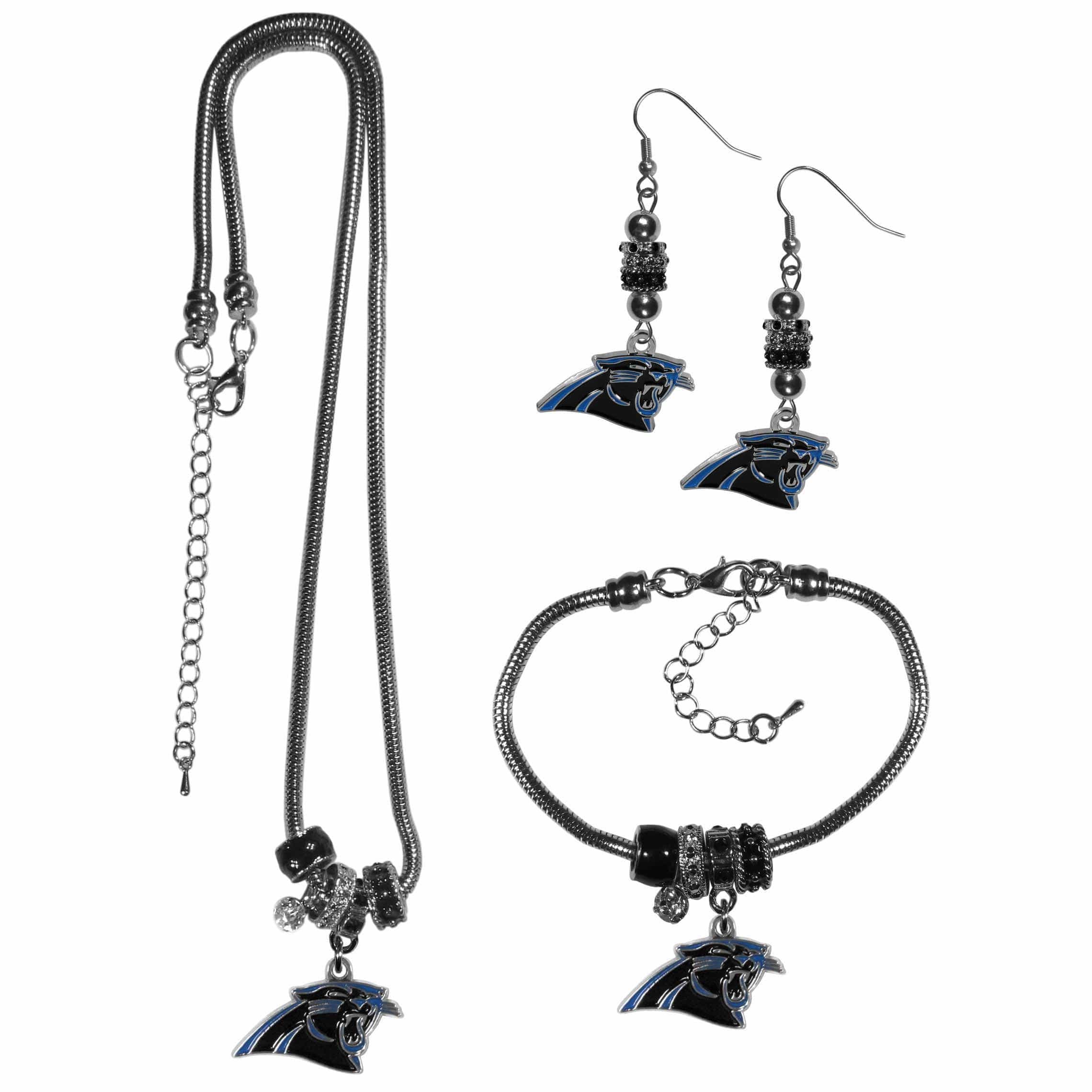 Carolina Panthers Euro Bead Jewelry 3 piece Set - Siskiyou Buckle