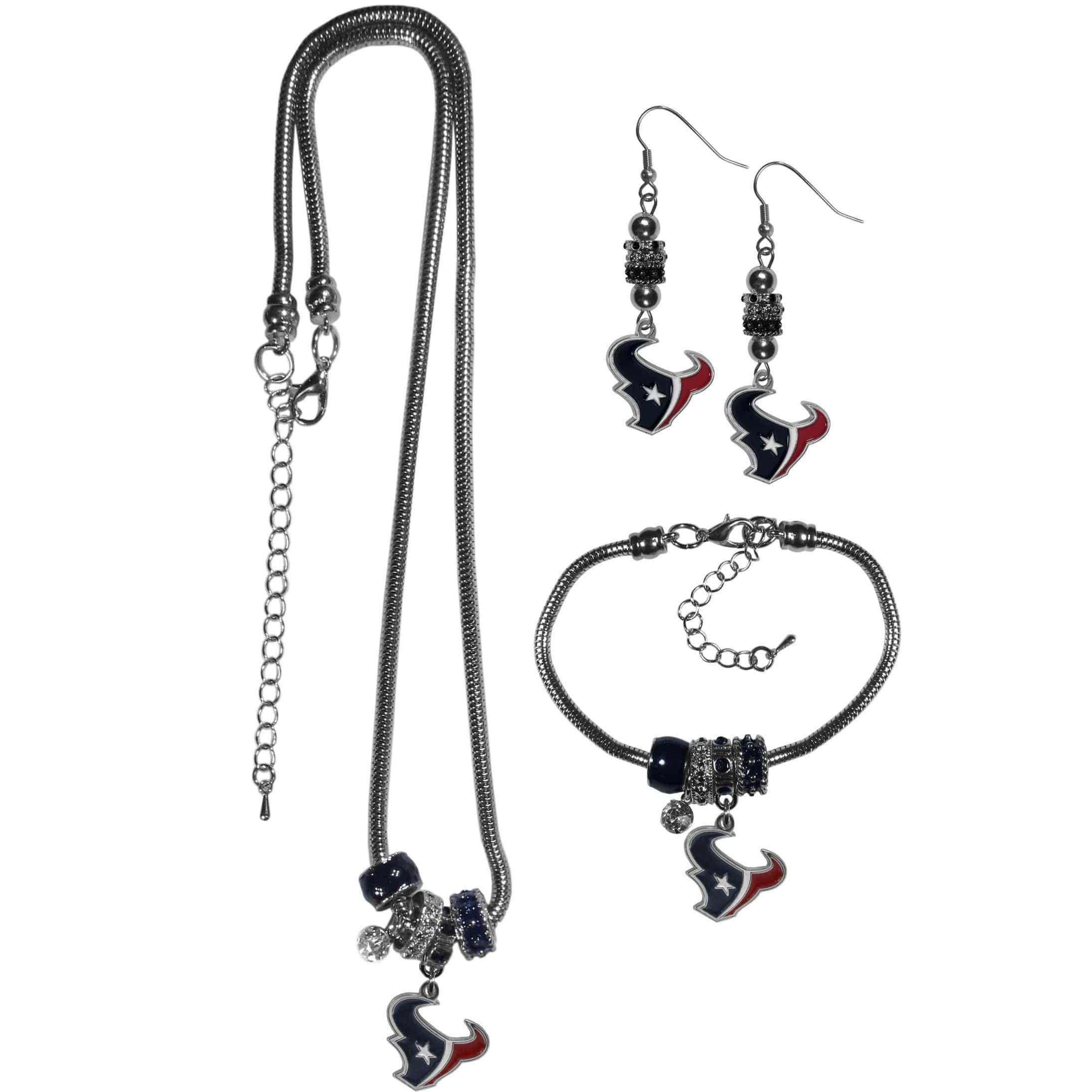 Houston Texans Euro Bead Jewelry 3 piece Set - Siskiyou Buckle