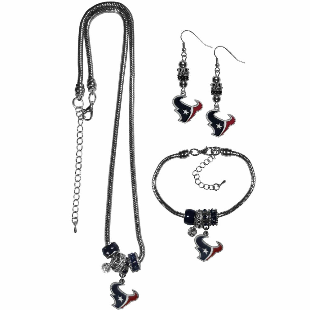 Houston Texans Euro Bead Jewelry 3 piece Set - Siskiyou Buckle - Flyclothing LLC