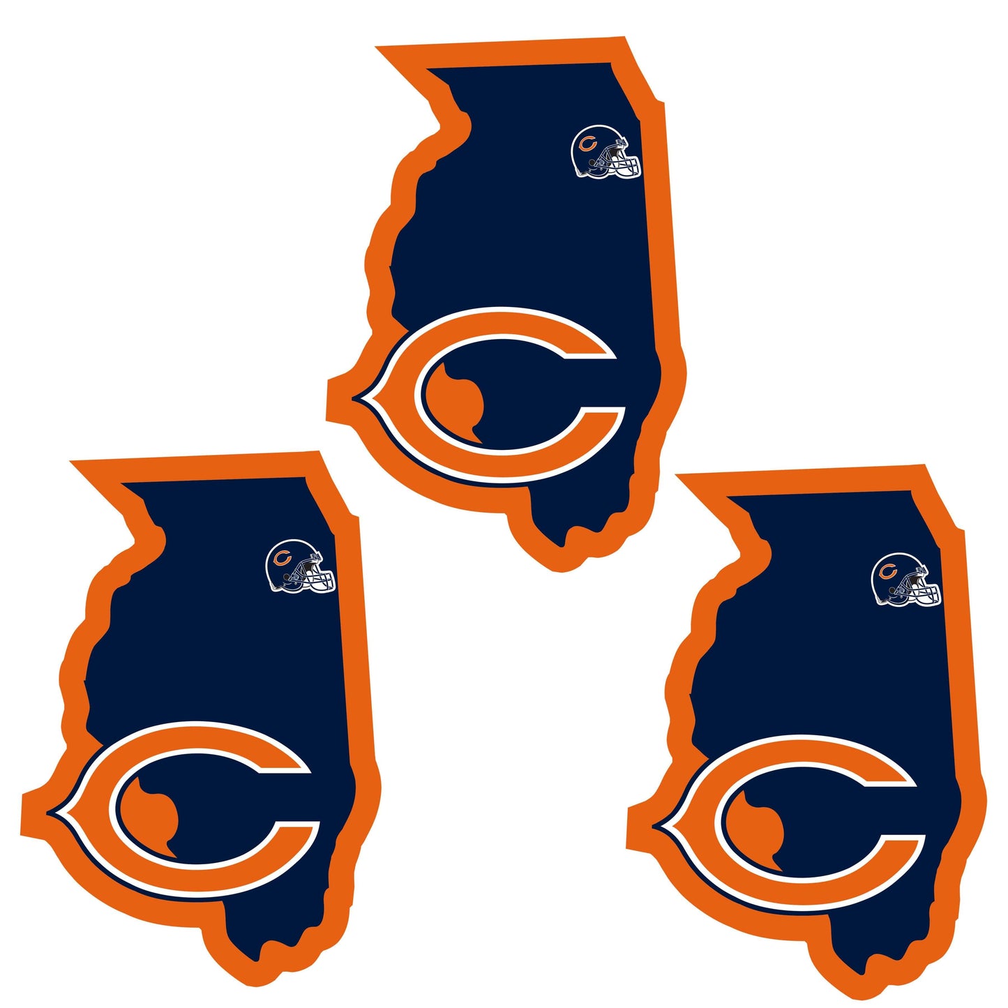 Chicago Bears Home State Decal, 3pk - Siskiyou Buckle - Flyclothing LLC